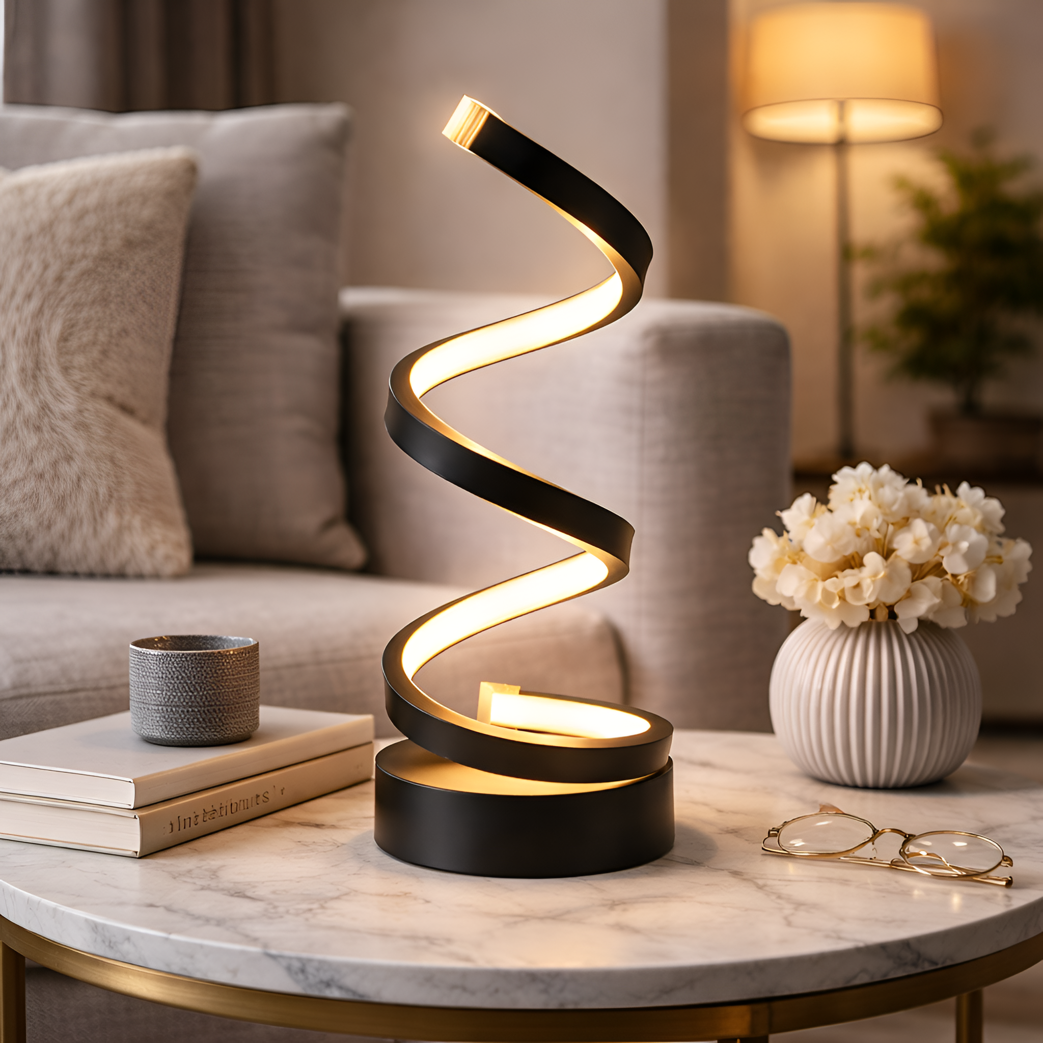 Thalios - Modern Spiral Dimmable LED Table Lamp