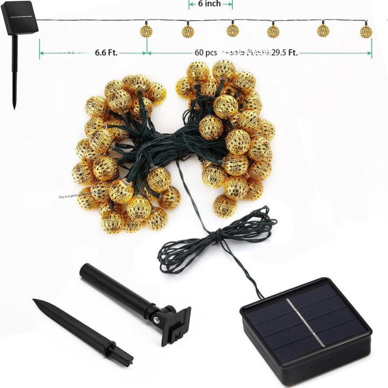 Moroccan Style Waterproof Solar String Lights - SunGlow Strings
