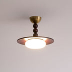 Muto Ceiling Light Walnut Color & White Imitation Alabaster