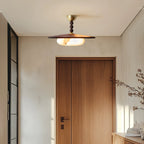 Muto Ceiling Light Walnut Color & White Imitation Alabaster