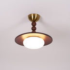 Muto Ceiling Light Walnut Color & White Imitation Alabaster