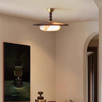 Muto Ceiling Light Walnut Color & White Imitation Alabaster