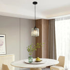 Vina Nordic Round/Square Suspension. Metal/Glass. Black/Gold. Living Room/Bar
