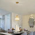Vina Nordic Round/Square Suspension. Metal/Glass. Black/Gold. Living Room/Bar