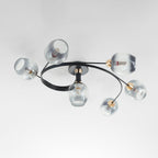 Valentina Flush Mount Ceiling Light, Glass, Black/Gold, Dining Room