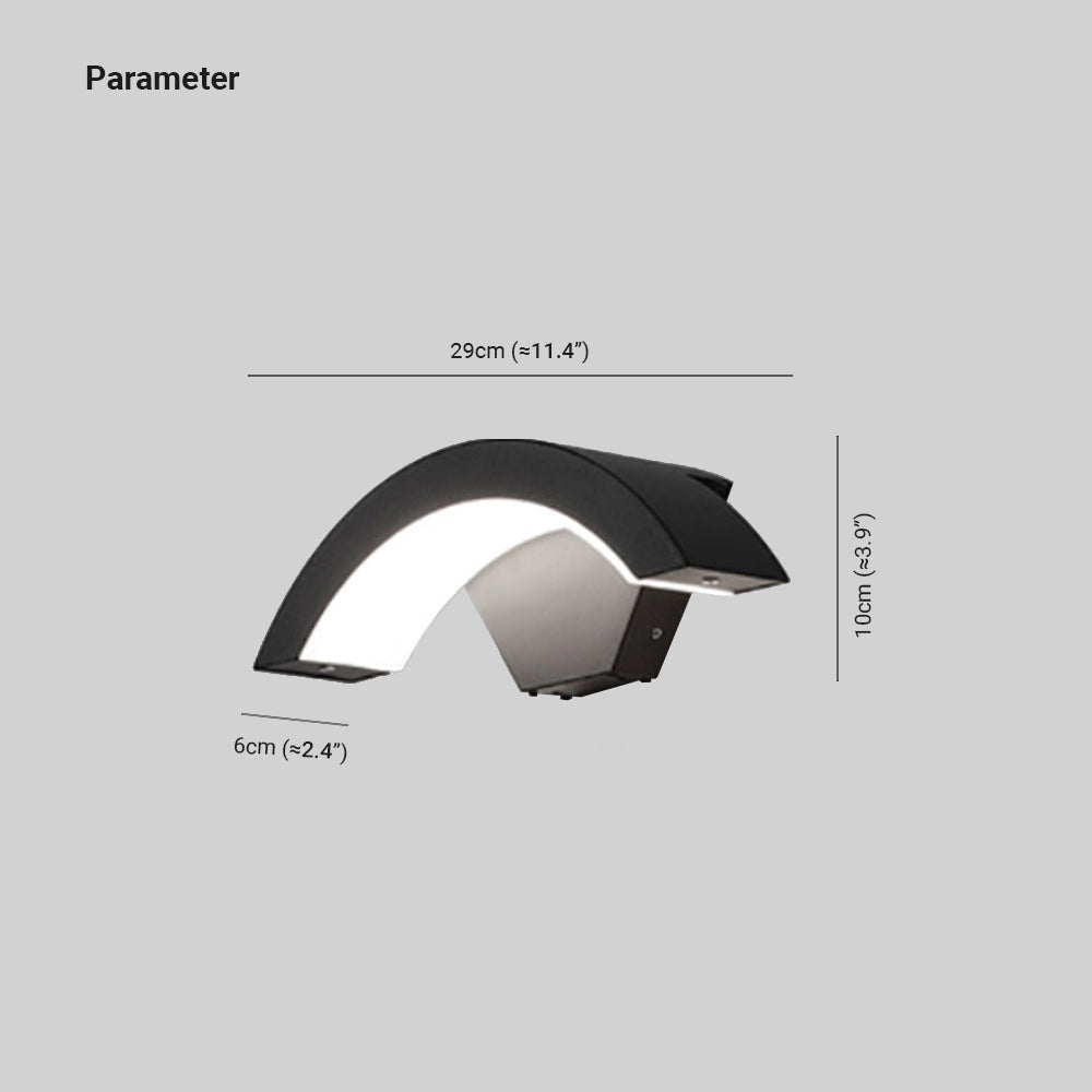 Nordic Arc Metal LED Waterproof Outdoor Wall Light
