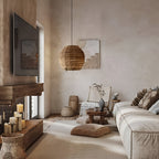 Wabi-Sabi Style Boho Rattan Pendant Light
