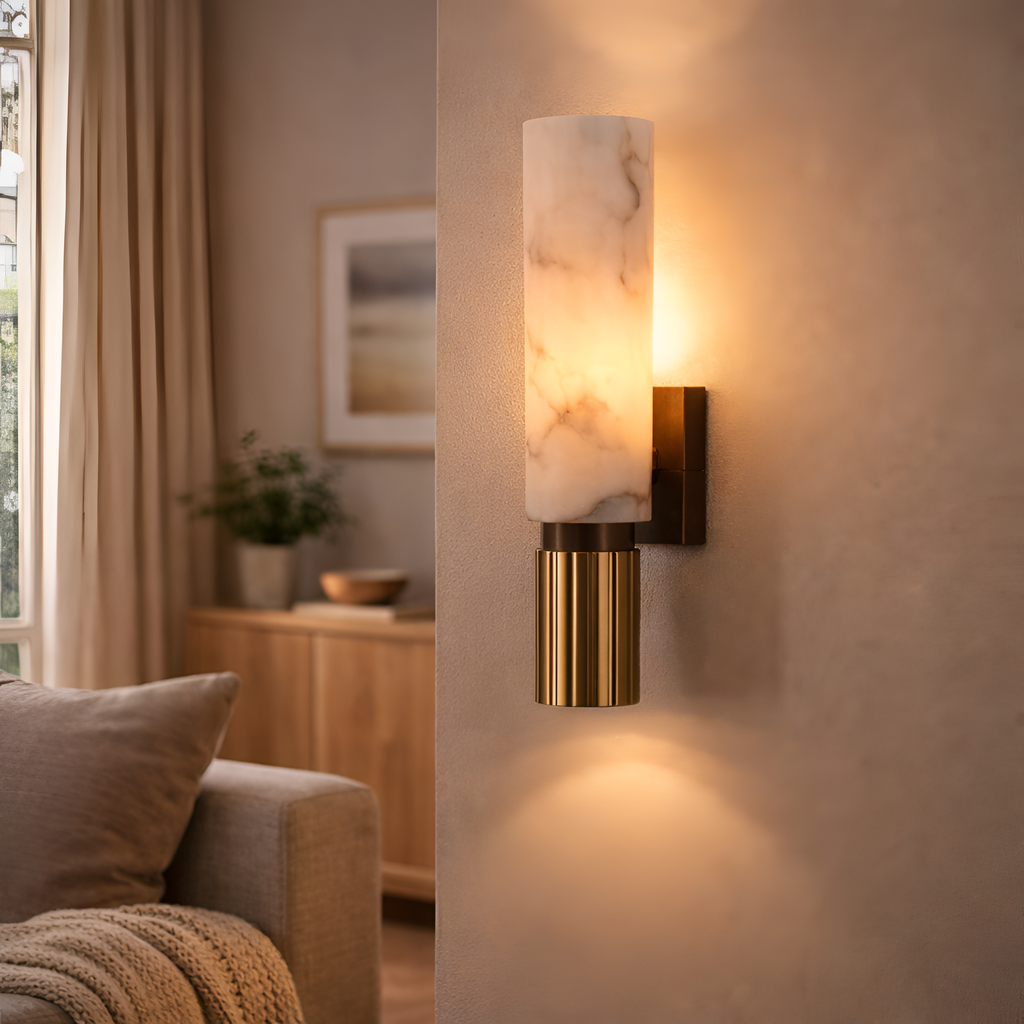 Caelum - Marble LED Wall Sconce Copper Indoor Light
