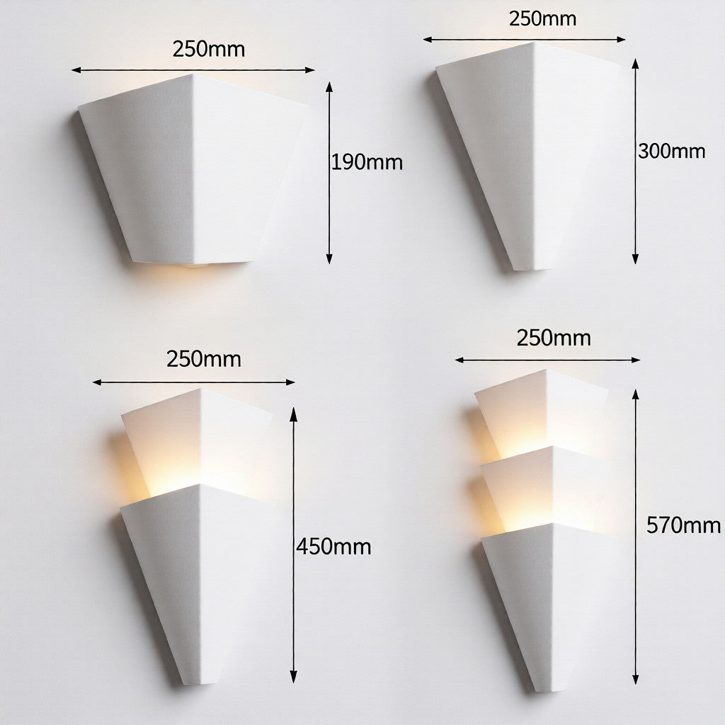 Eden White Modern Geometric Plaster Wall Light