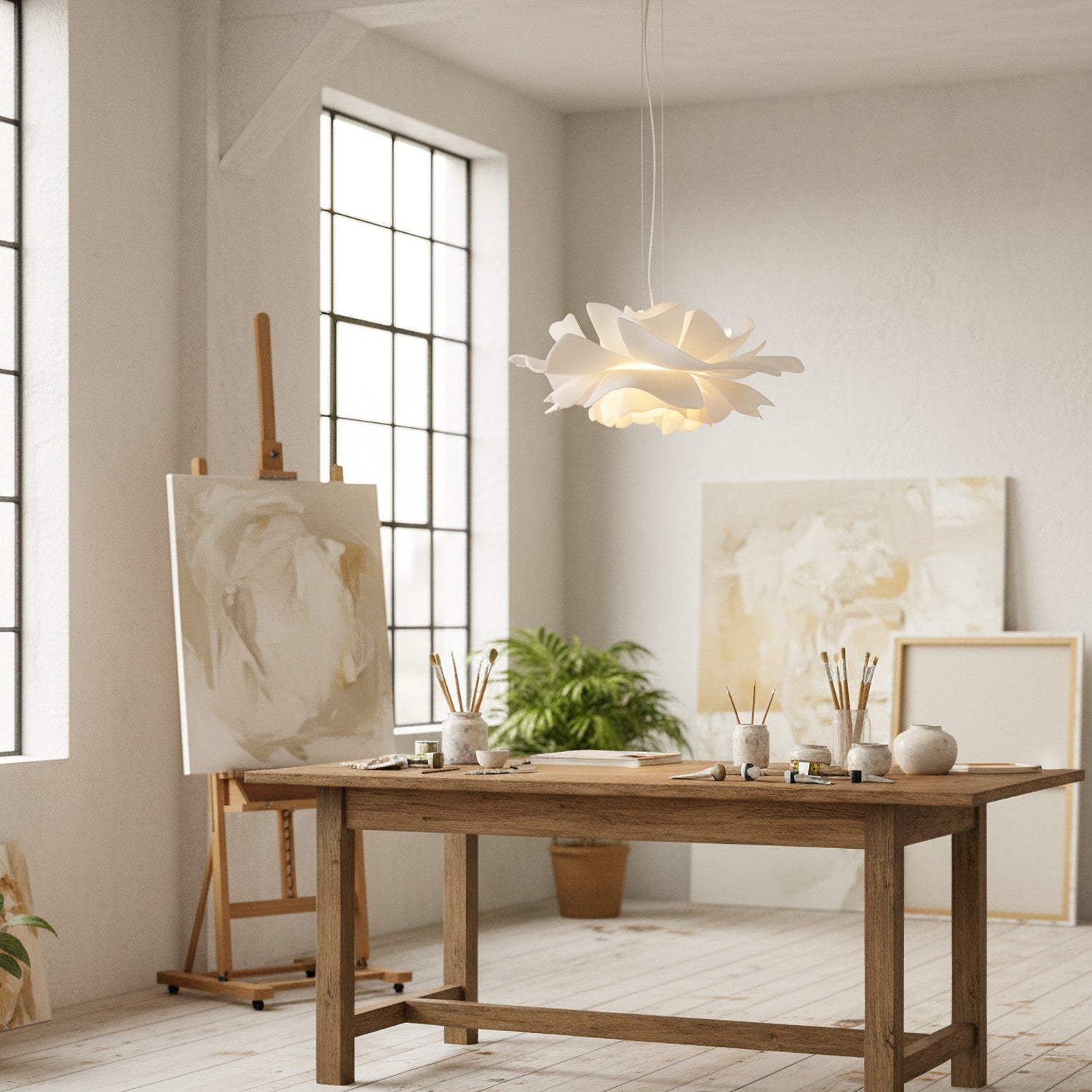 White Lotus Pendant Light