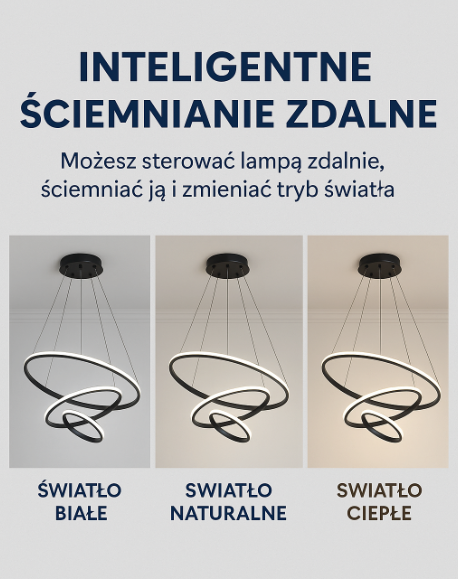 Designer LED Pendant Lamp Chandelier – Modern 3D Ring Form
