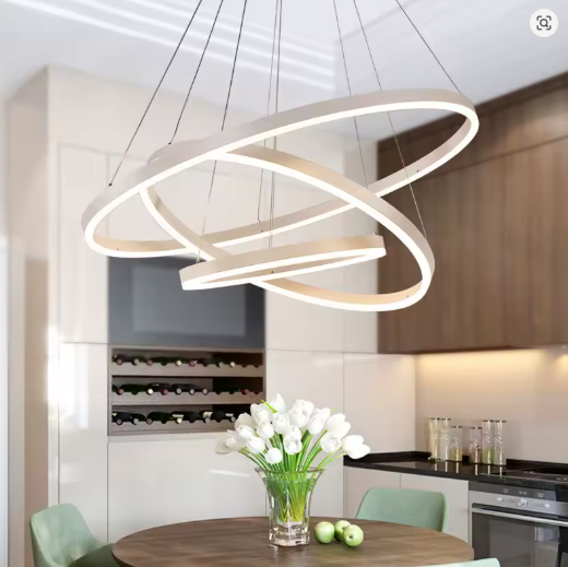 Designer LED Pendant Lamp Chandelier – Modern 3D Ring Form