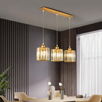 Vina Nordic Round/Square Suspension. Metal/Glass. Black/Gold. Living Room/Bar