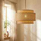 Lyra Tiered Bohemian Rattan Pendant Light