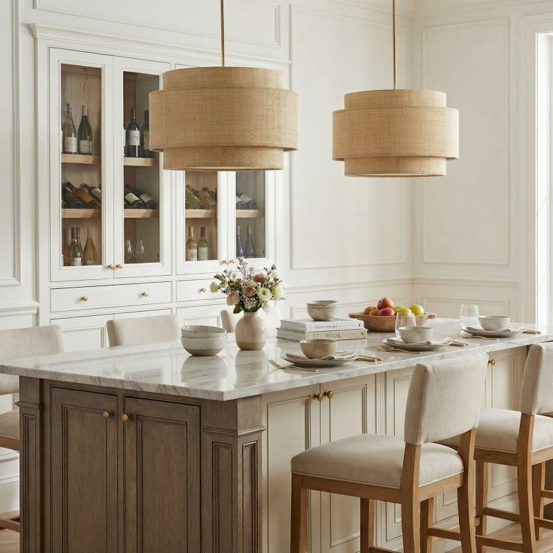 Lyra Tiered Bohemian Rattan Pendant Light