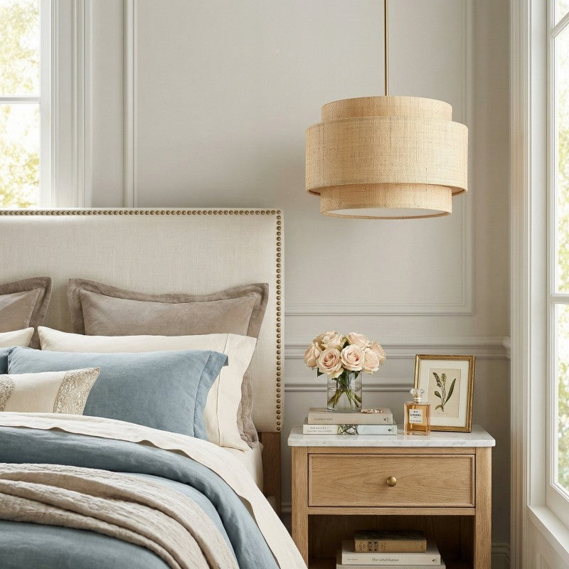 Lyra Tiered Bohemian Rattan Pendant Light