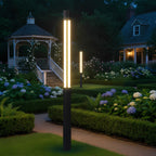 Cylinder LED Black Modern Outdoor Post Lights Street Light
