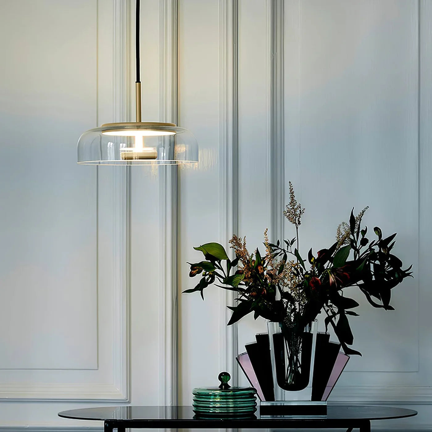 Modern Pendant Lamp with Glass Shade