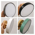 Eir Macaron Round Wood Grain Ceiling Lamp