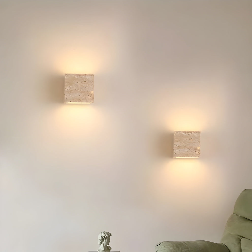 Travertine Stone Minimalist Outdoor LED Wall Light