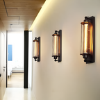 Retro Industrial Edison Long Flute Glass Wall Light