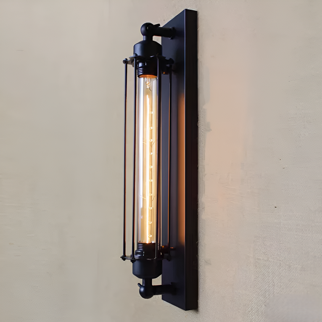 Retro Industrial Edison Long Flute Glass Wall Light