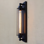 Retro Industrial Edison Long Flute Glass Wall Light