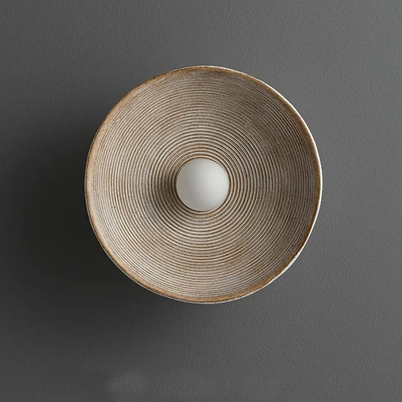 Retro Resin Ceramic-style Round Wall Sconce LED 1-light
