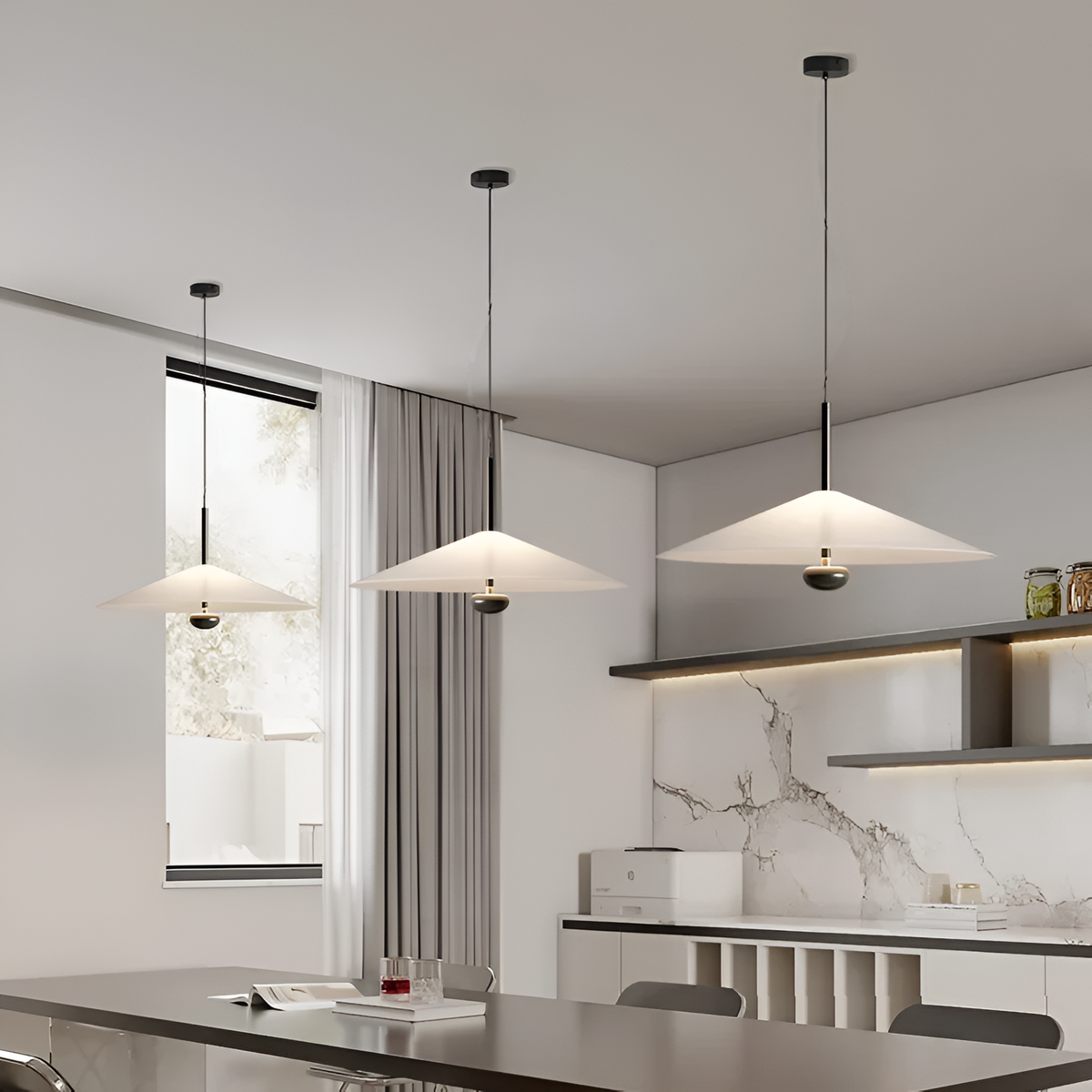 Ava Nordic Acrylic Cone Minimalist Pendant Light