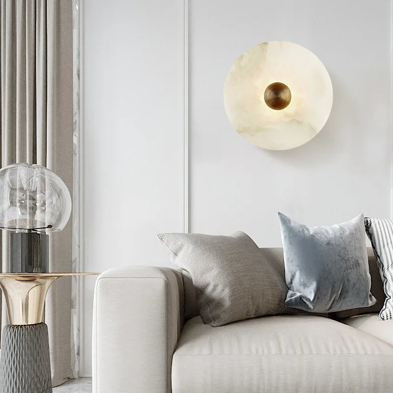 Alabaster Radiance Minimalist Elegance Wall Lamp
