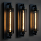 Retro Industrial Edison Long Flute Glass Wall Light