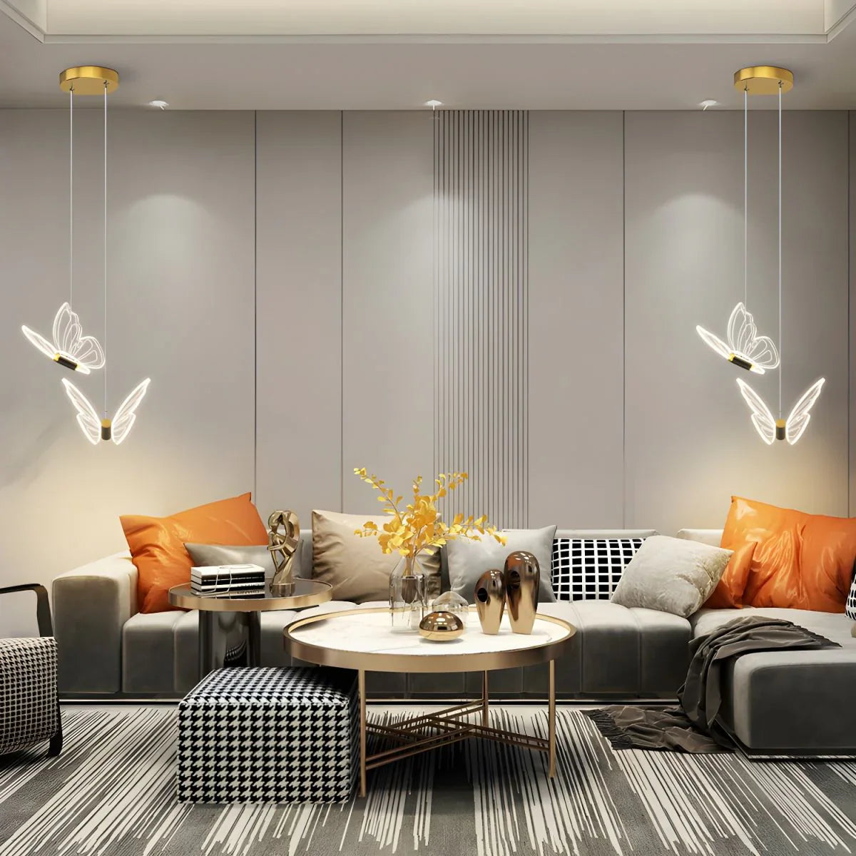 LED Pendant Lamp in the Shape of a Butterfly – Designer Lighting for Bedrooms and Living Rooms