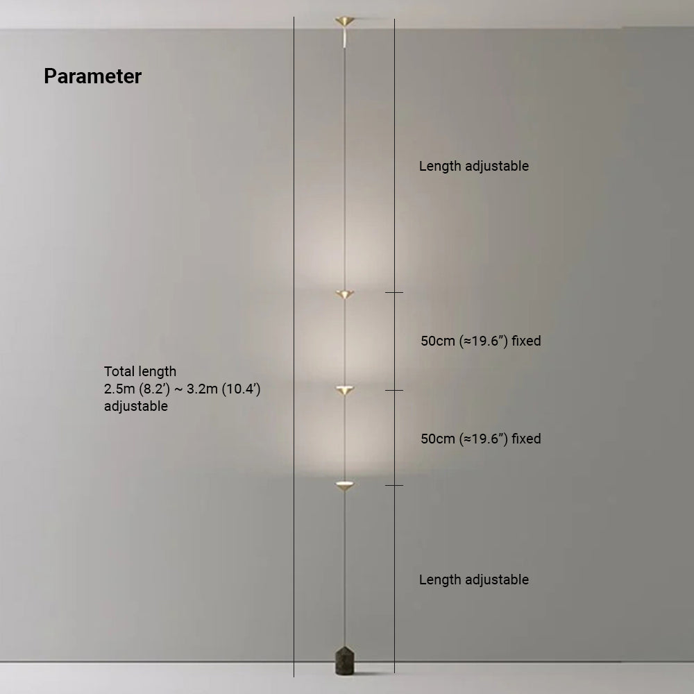 Ray Minimalist Linear Floor Lamp, 3 Bulbs, Bedroom