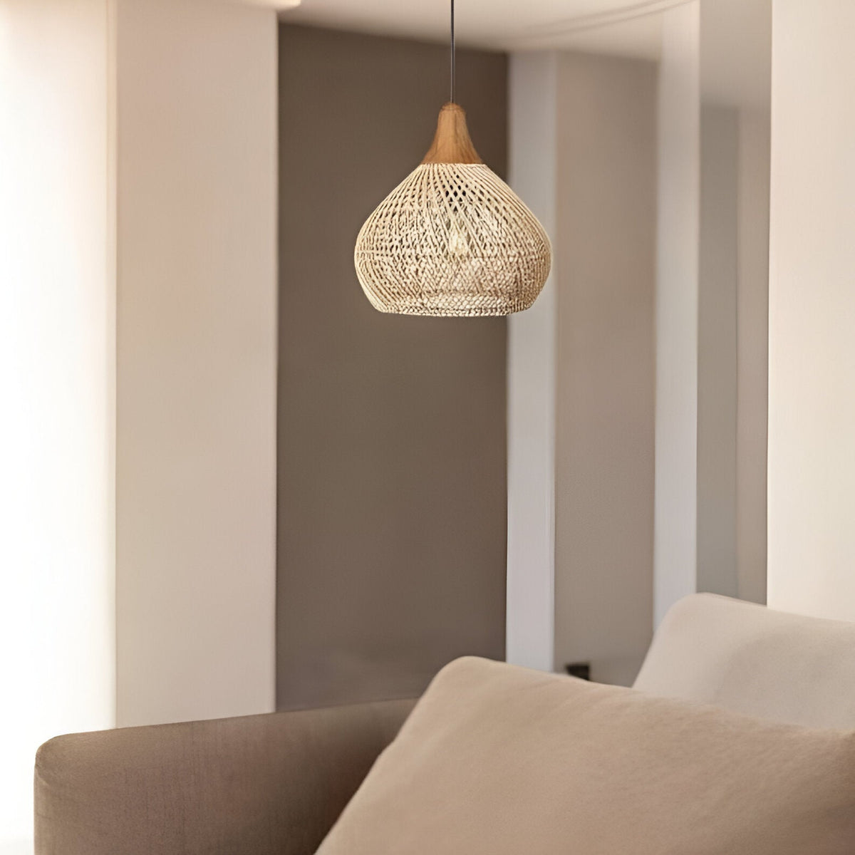 Boho Style Rattan Pendant Light