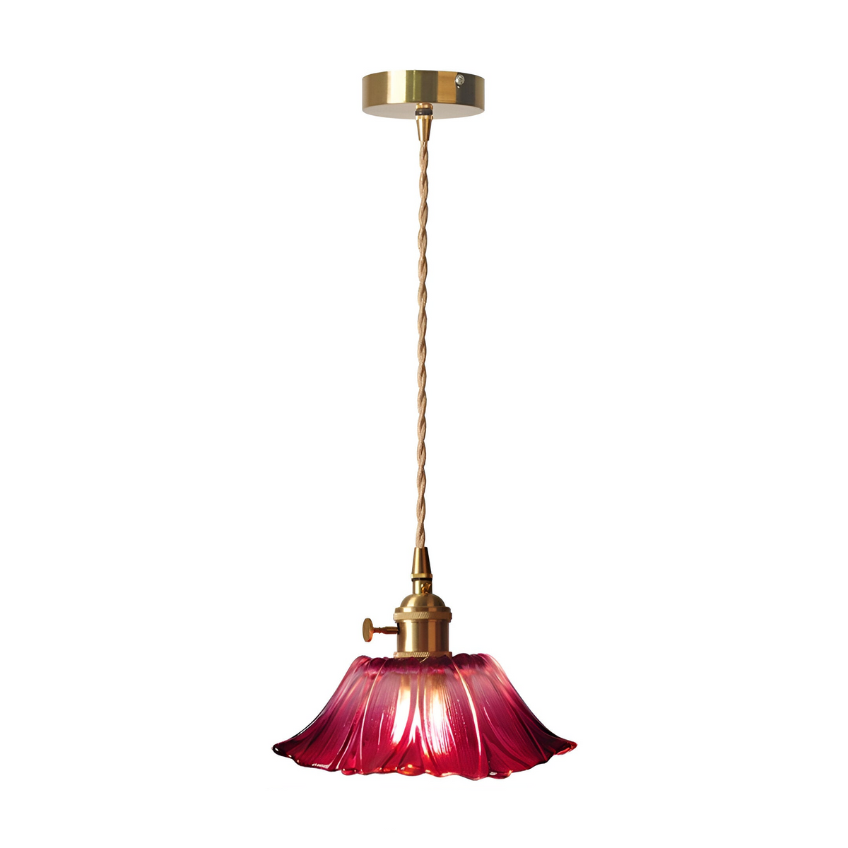 Lotus Glow Vintage Glass Pendant Light