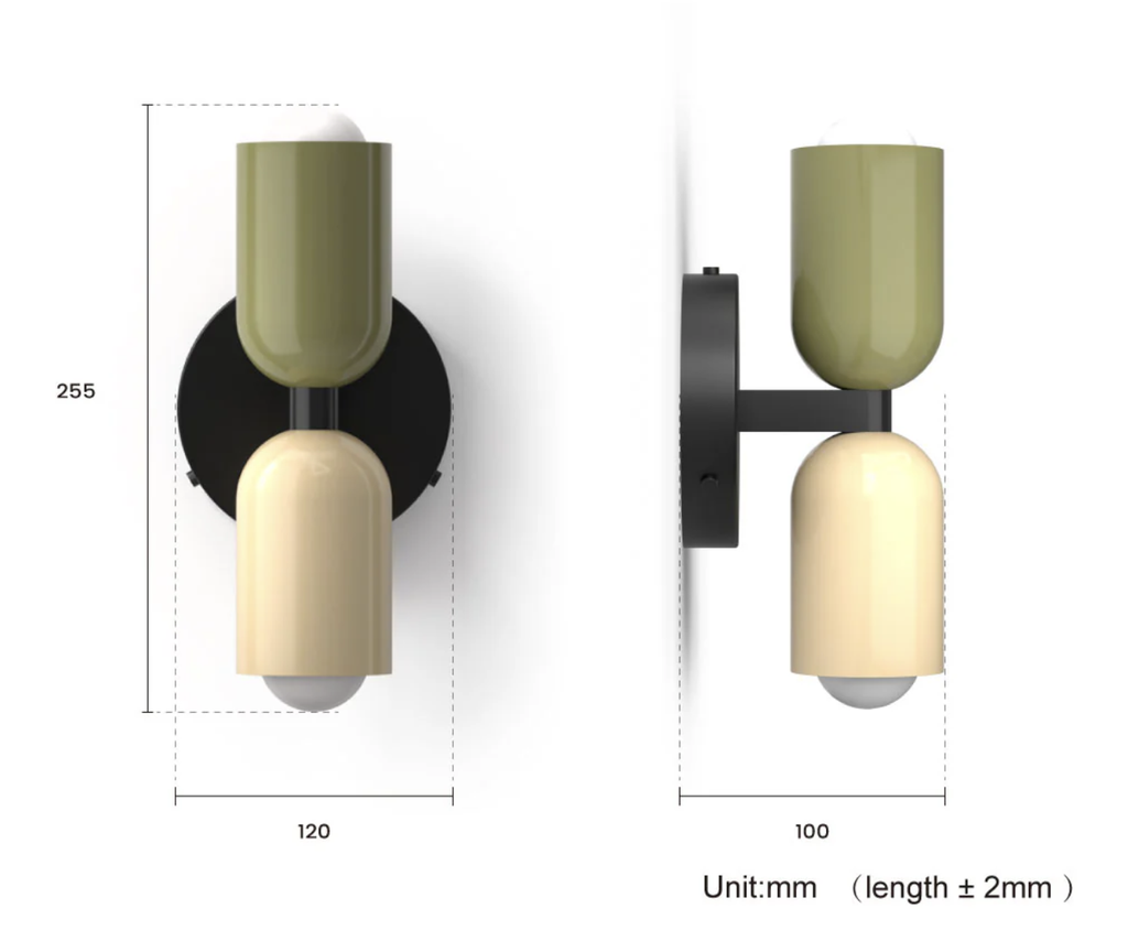 Nordic Macaron Double Head Iron Wall Light