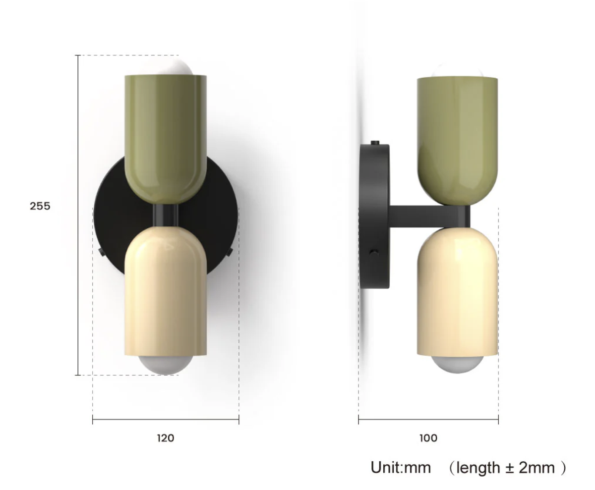 Nordic Macaron Double Head Iron Wall Light