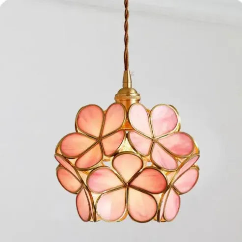 Nordic Handmade Brass Glass Pendant Light
