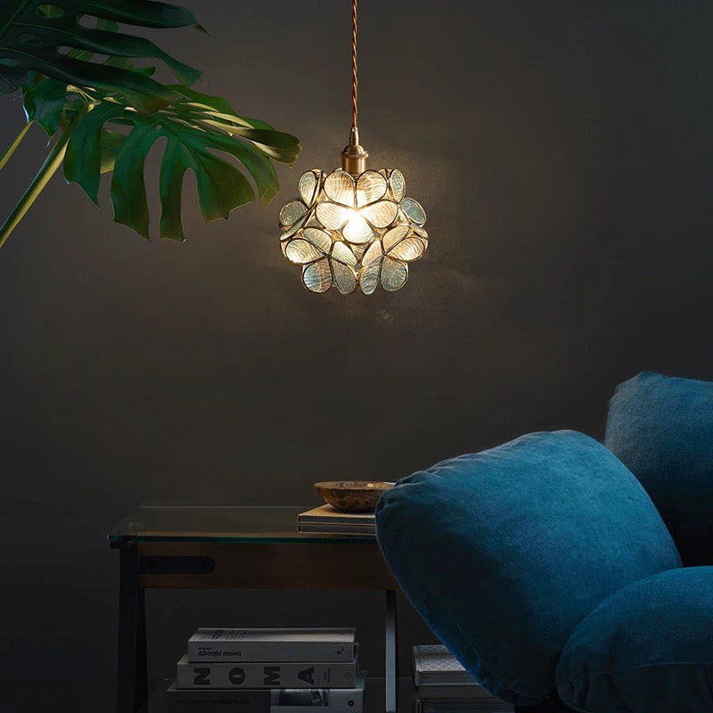 Blooming Nordic Flower Glass Pendant Light