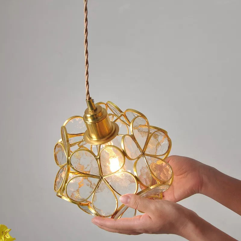 Blooming Nordic Flower Glass Pendant Light