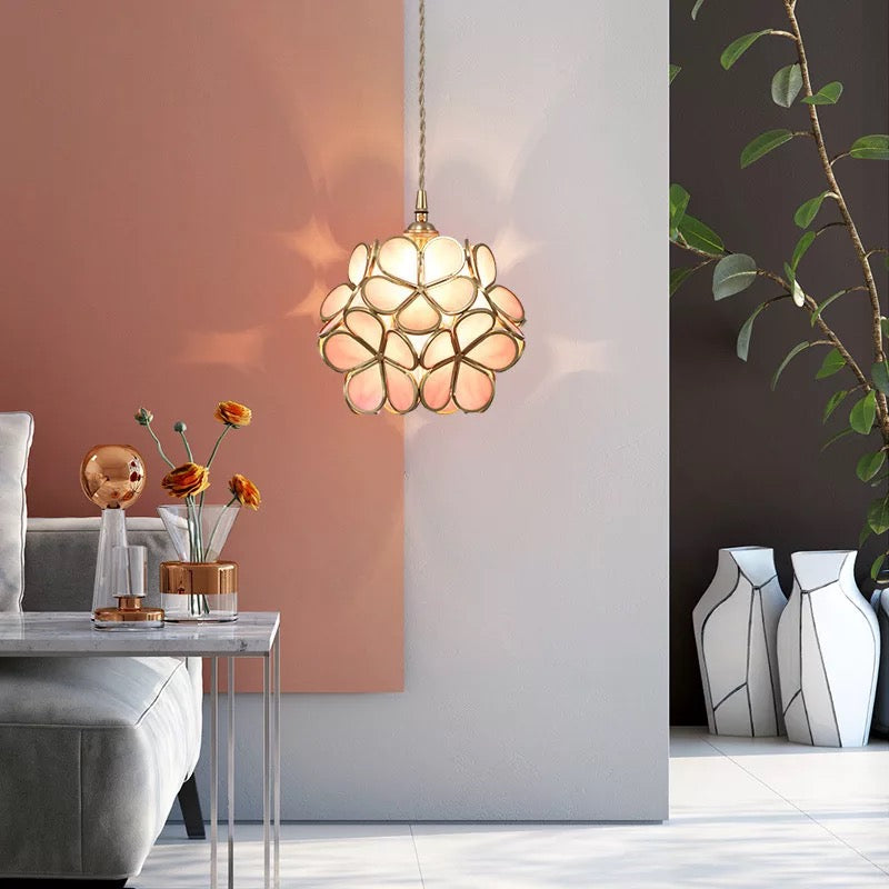 Blooming Nordic Flower Glass Pendant Light