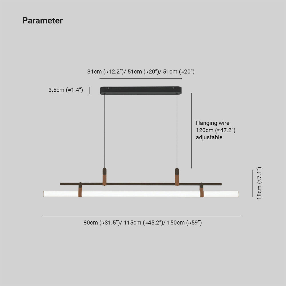 Inari Modern Linear Metal Pendant Light, Black/Gold