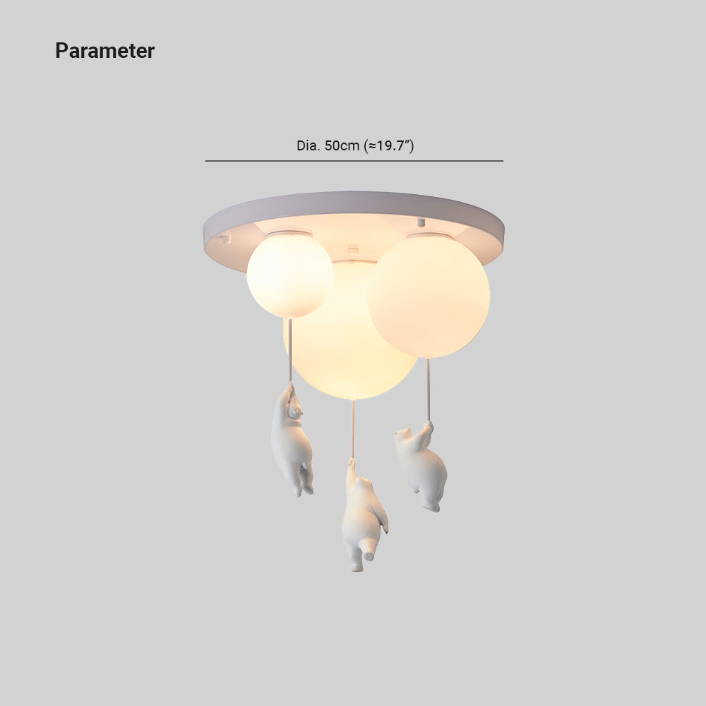 Aria Ceiling Light Bear Balloons White Metal/Acrylic Bedroom