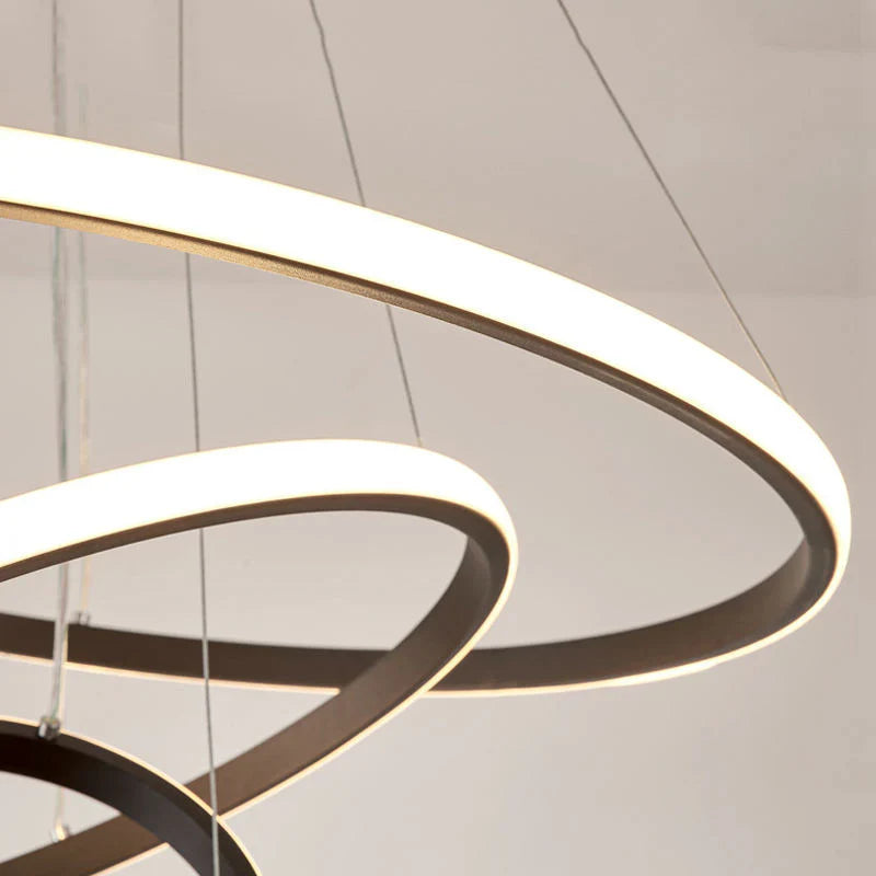 Designer LED Pendant Lamp Chandelier – Modern 3D Ring Form