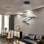 Designer LED Pendant Lamp Chandelier – Modern 3D Ring Form