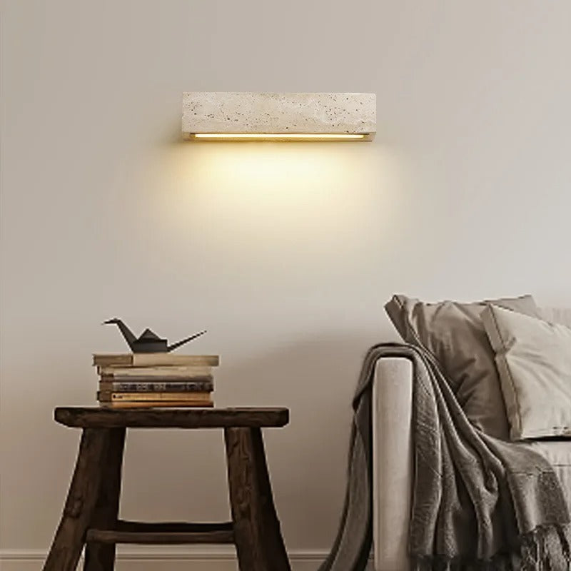 Modern Creative Yellow Travertine Stone Wall Light