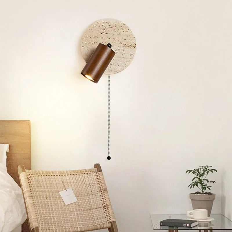Travertine Modern Rotatable Bedside Wall Light