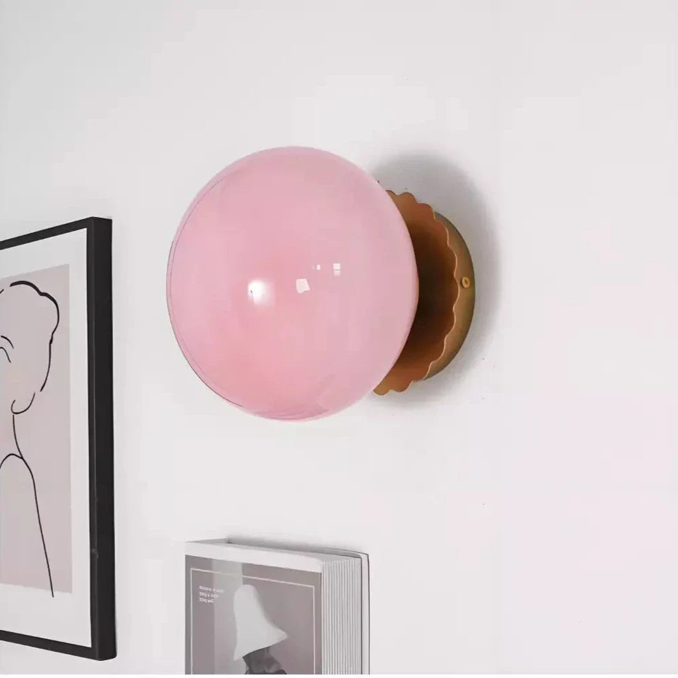 Roselle Nordic Pink Glass Wall Light