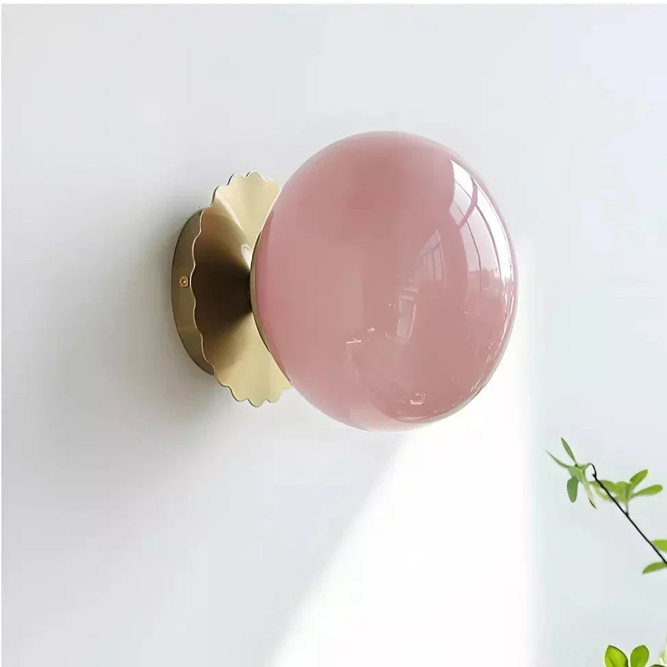 Roselle Nordic Pink Glass Wall Light