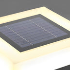 Minimalist Square Waterproof LED Black Modern Solar Post Caps Lights